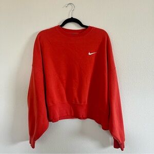 Nike Women's Red Orange Crewneck Sweatshirt
